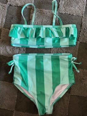 Cotton On Kids Green Striped Bikini Set
